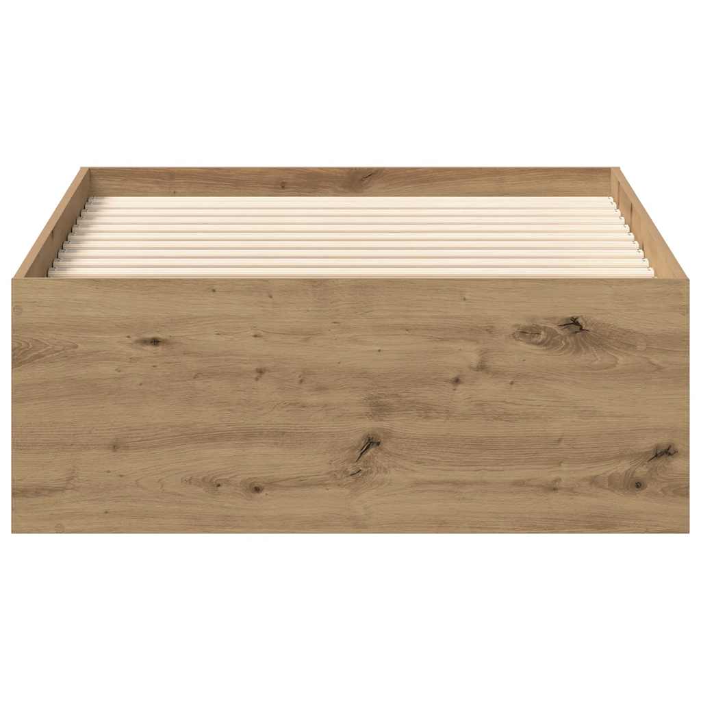 Bed Frame without Mattress Artisan Oak 90x200cm Engineered Wood