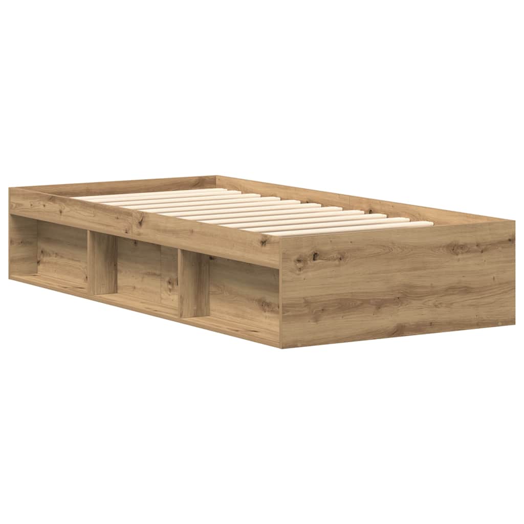 Bed Frame without Mattress Artisan Oak 90x190 cm Single Engineered Wood