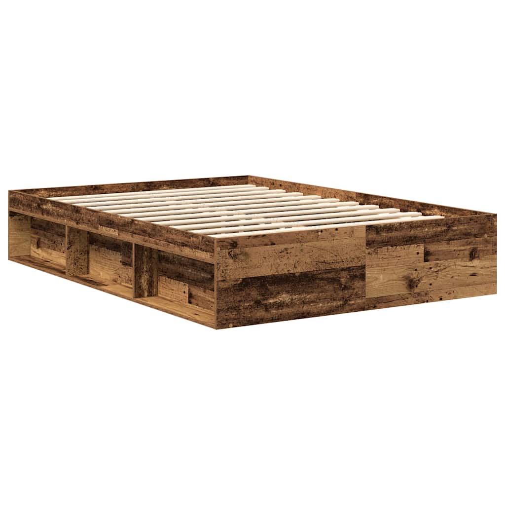 Bed Frame without Mattress Old Wood 140x200cm Engineered Wood