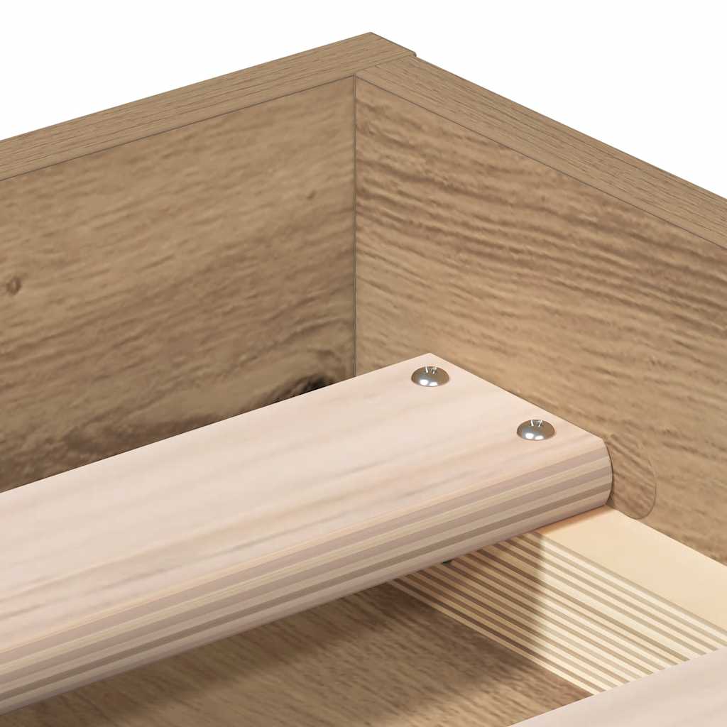 Bed Frame without Mattress Artisan Oak 140x200cm Engineered Wood