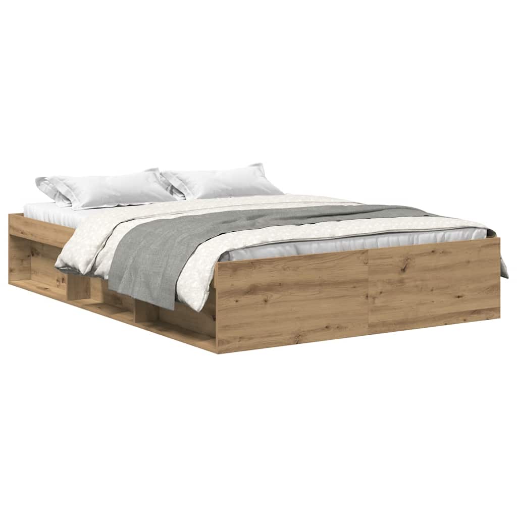 Bed Frame without Mattress Artisan Oak 160x200cm Engineered Wood