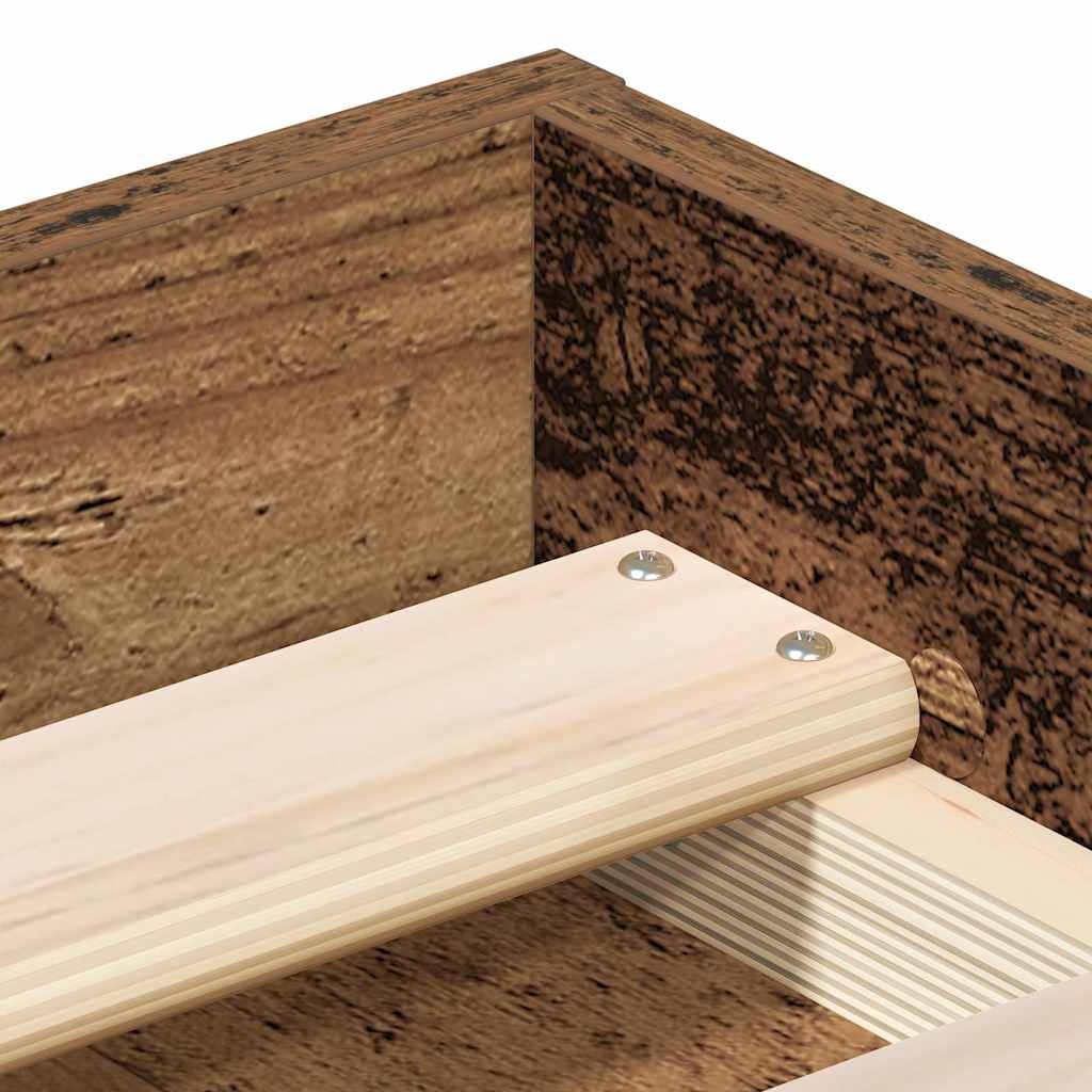 Bed Frame without Mattress Old Wood 200x200cm Engineered Wood