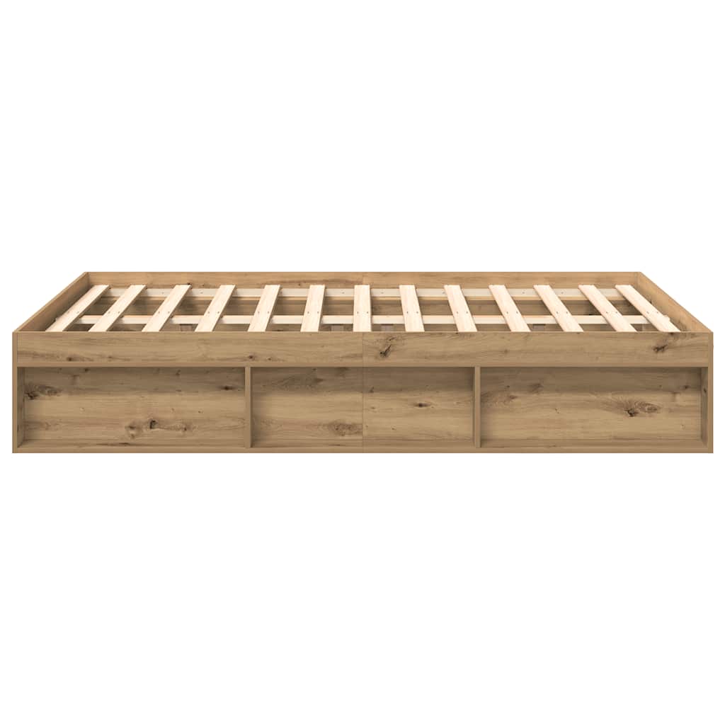 Bed Frame without Mattress Artisan Oak 140x190cm Engineered Wood