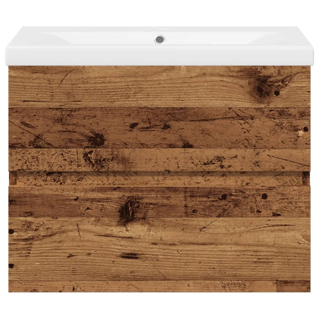Sink Cabinet with Built-in Basin Old Wood 61x39.5x49 cm
