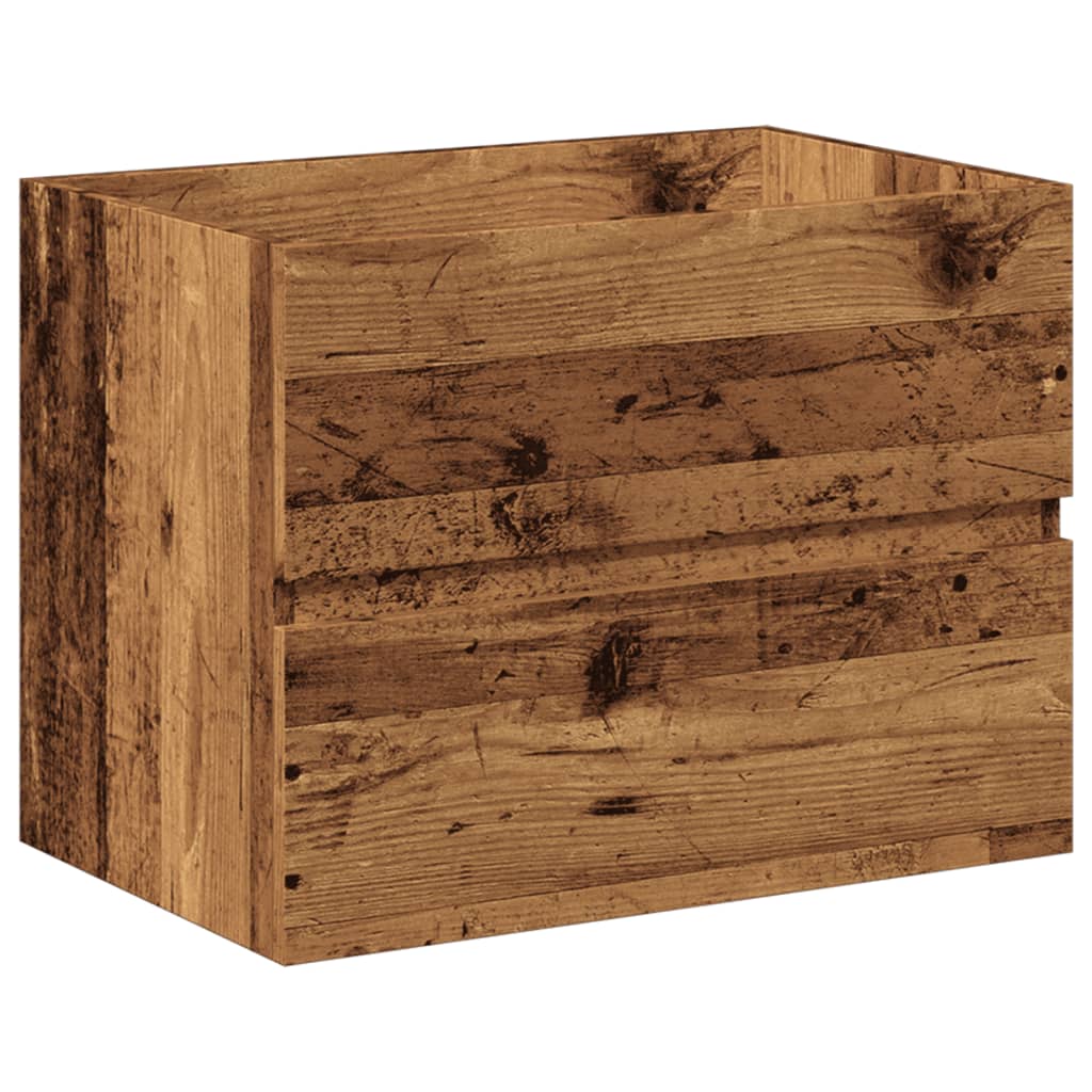 Sink Cabinet with Built-in Basin Old Wood 61x39.5x49 cm