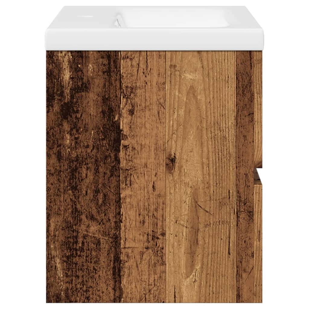 Sink Cabinet with Built-in Basin Old Wood 61x39.5x49 cm
