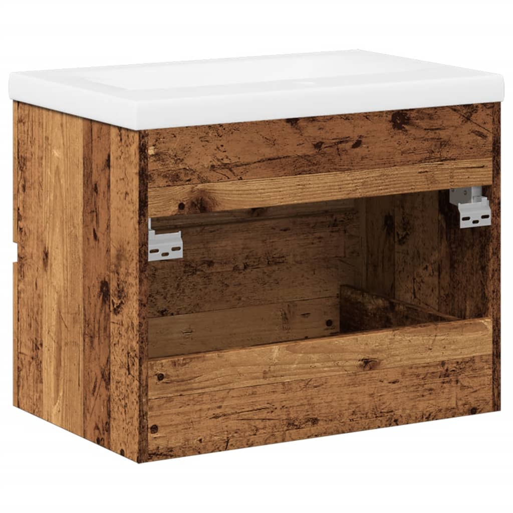 Sink Cabinet with Built-in Basin Old Wood 61x39.5x49 cm