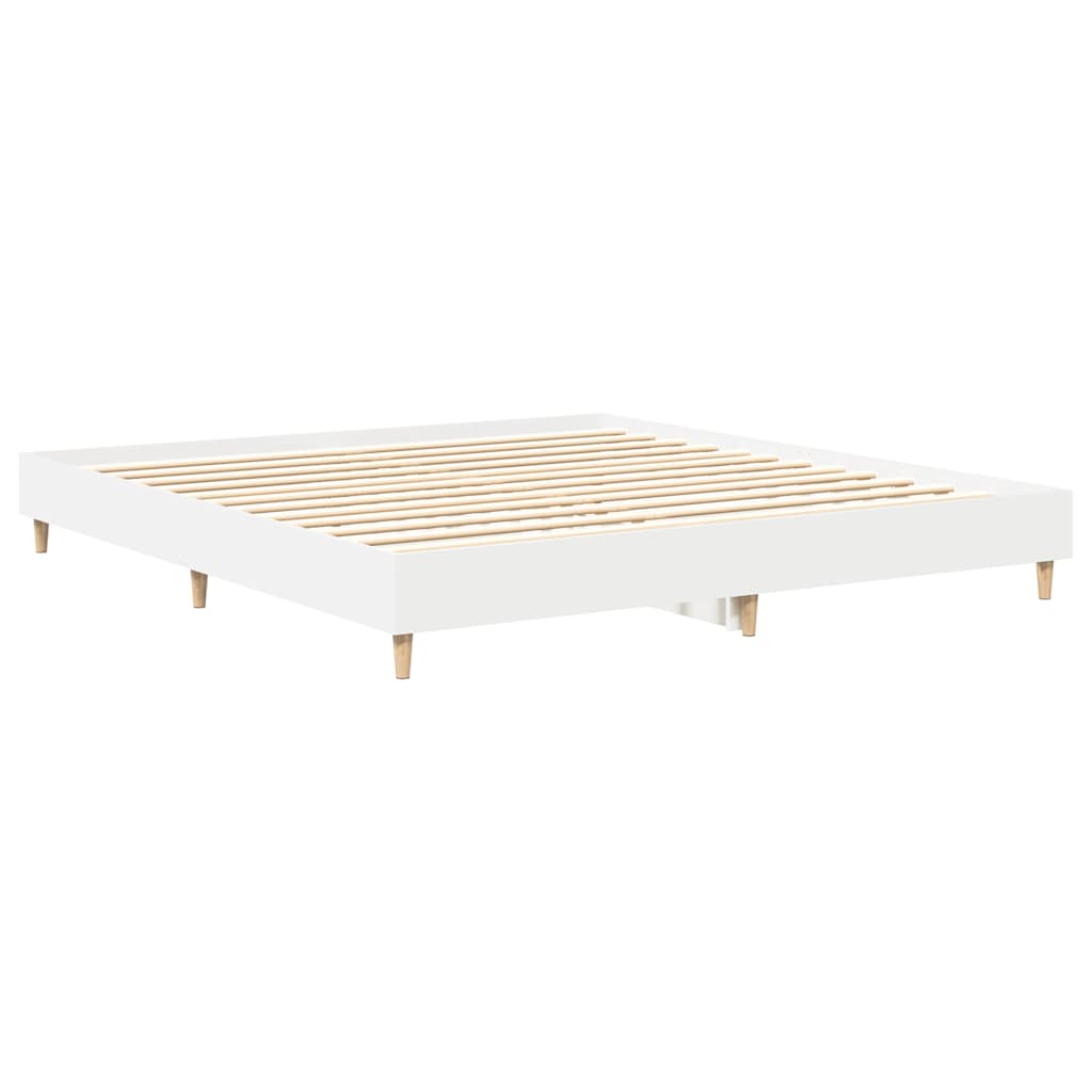 Bed Frame without Mattress White 180x200cm Engineered Wood