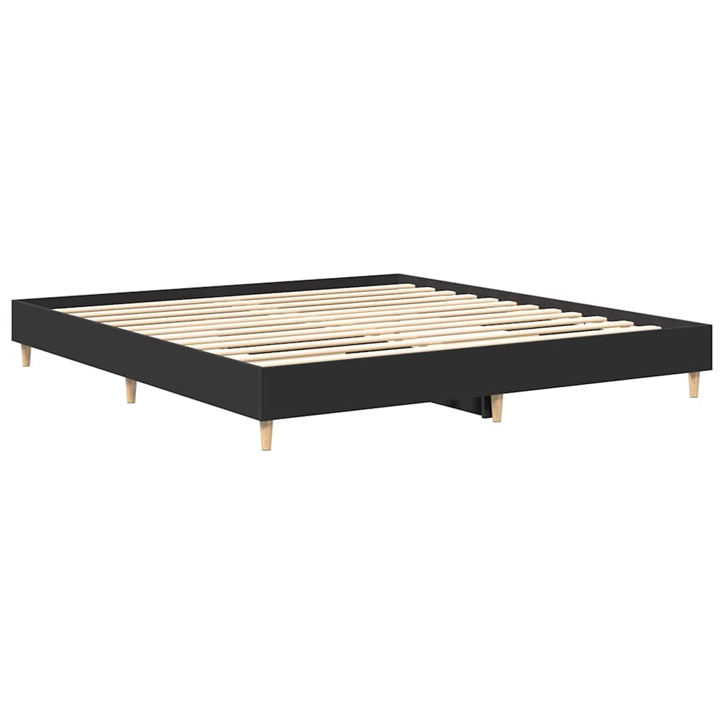 Bed Frame without Mattress Black 160x200cm Engineered Wood