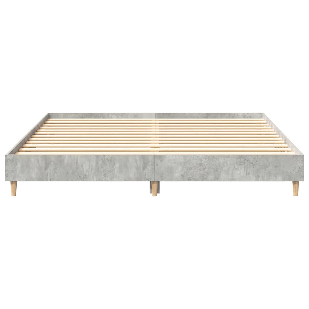 Bed Frame without Mattress Concrete Grey 160x200cm Engineered Wood