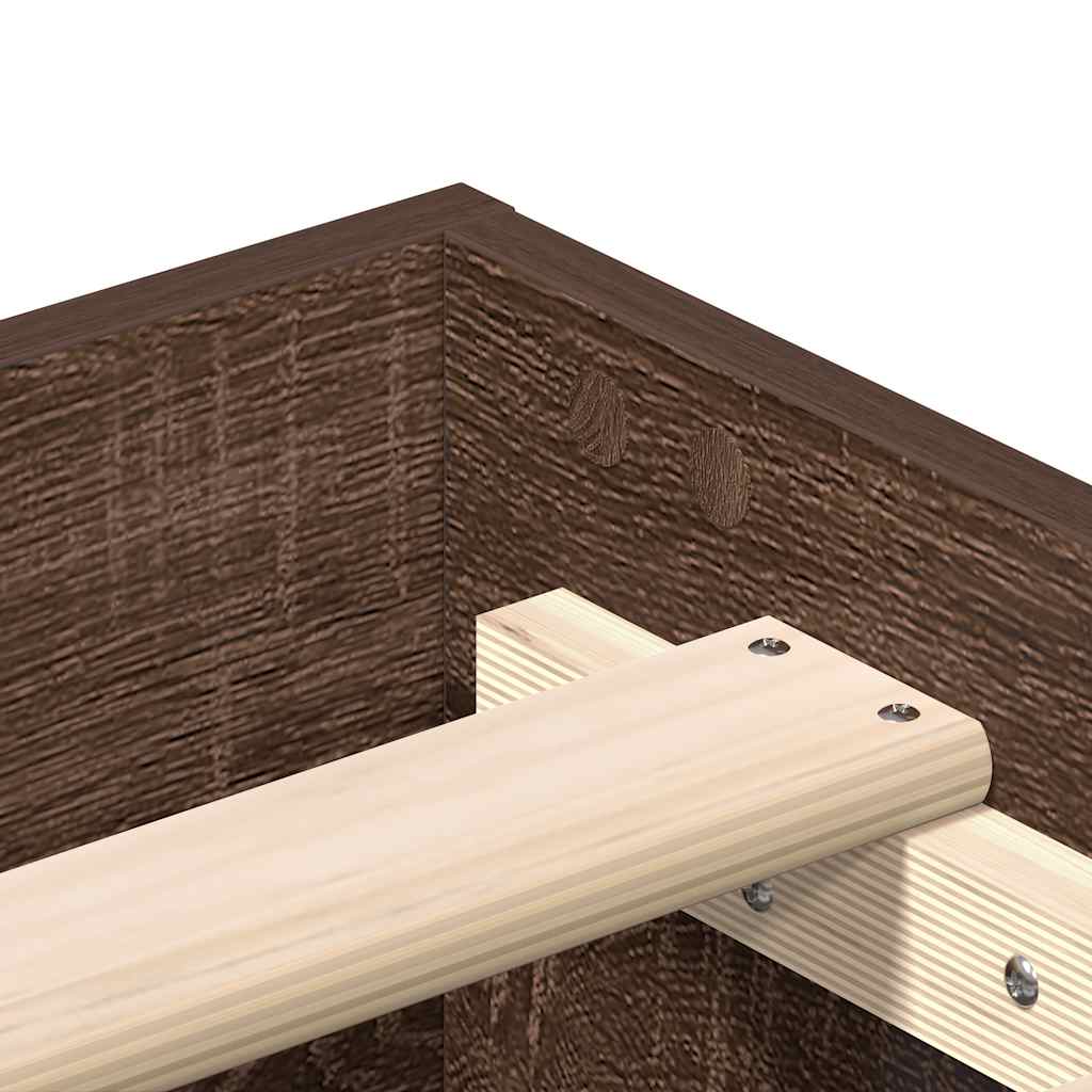 Bed Frame without Mattress Brown Oak 160x200cm Engineered Wood
