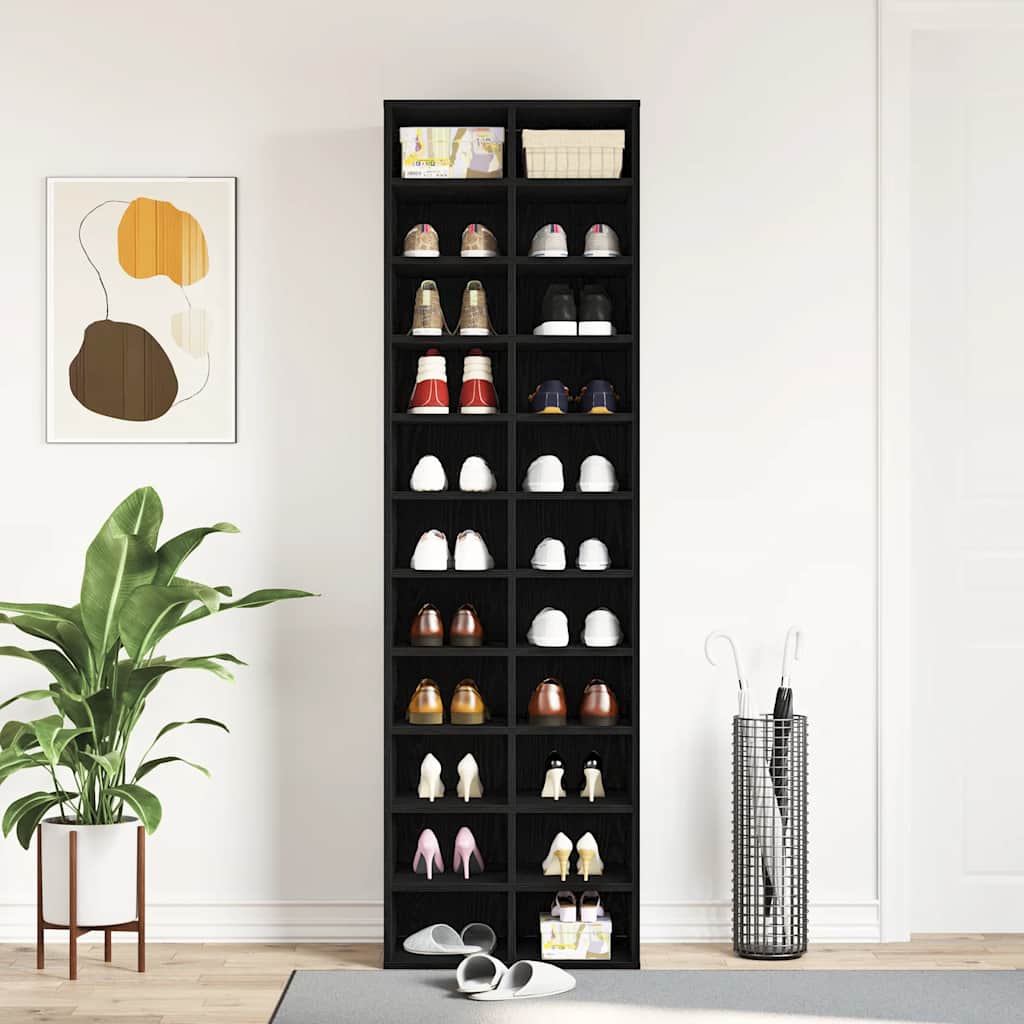 Modern Wooden Large Open Shoe Storage Cabinet Unit With 22 Compartments