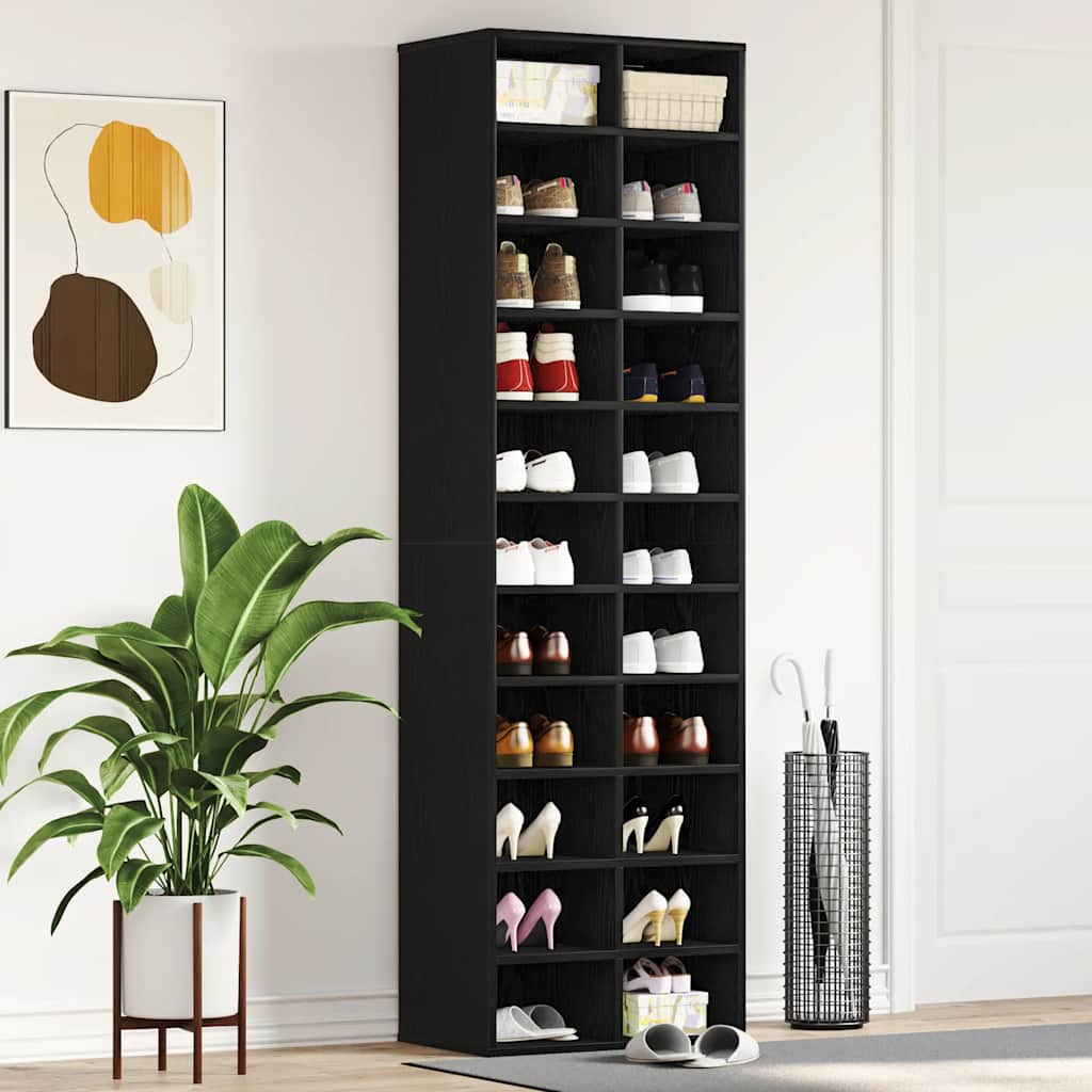 Modern Wooden Large Open Shoe Storage Cabinet Unit With 22 Compartments