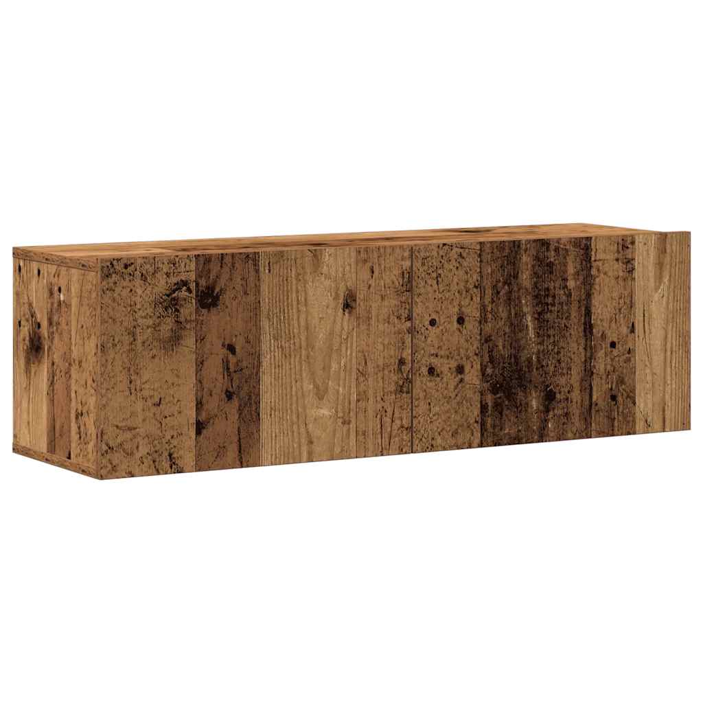4 Piece TV Cabinet Set Wall-mounted Old Wood Engineered Wood