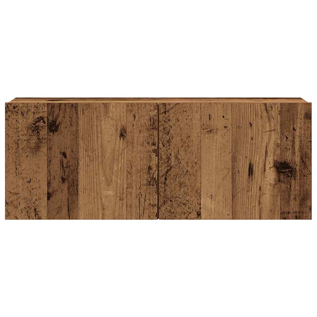 7 Piece TV Cabinet Set Wall-mounted Old Wood Engineered Wood