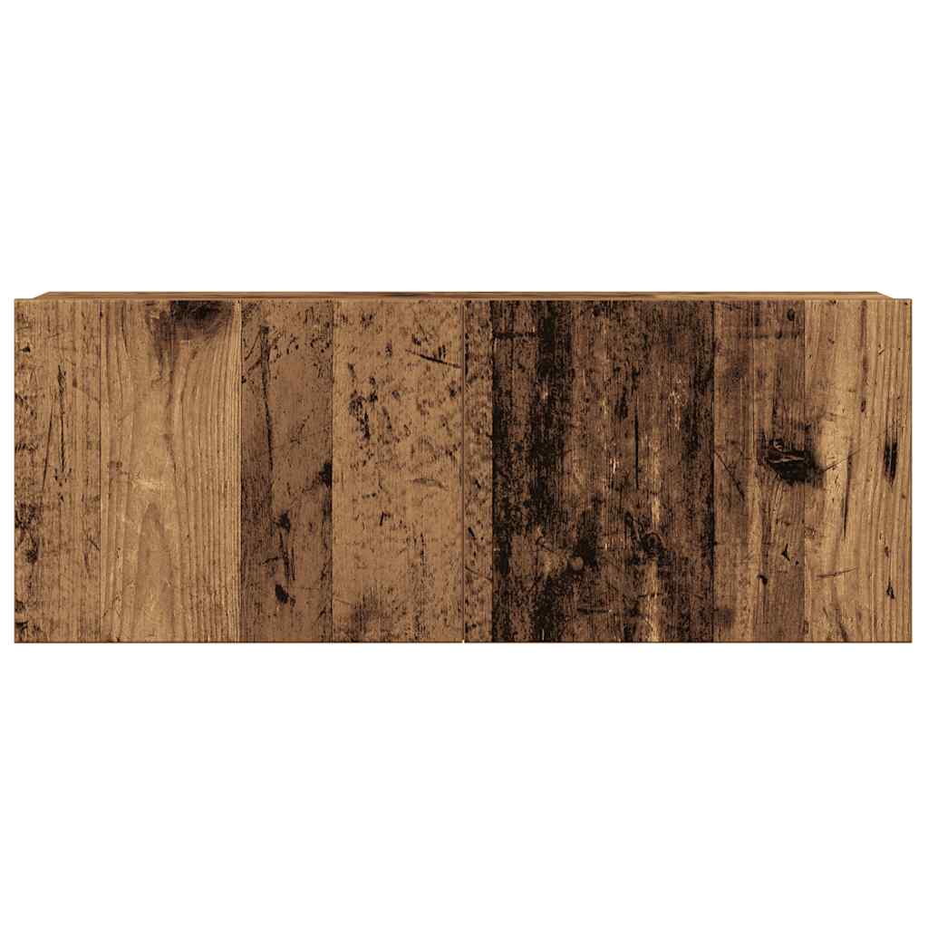 4 Piece TV Cabinet Set Wall-mounted Old Wood Engineered Wood