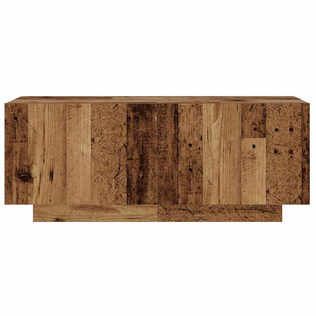 TV Cabinet with LED Lights Old Wood 260x35x40 cm Engineered Wood
