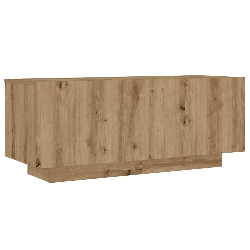 TV Cabinet with LED Lights Artisan Oak 260x35x40 cm Engineered Wood