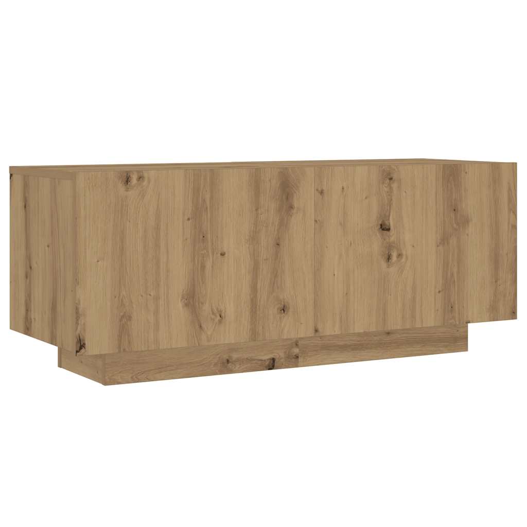 TV Cabinet with LED Lights Artisan Oak 300x35x40 cm Engineered Wood