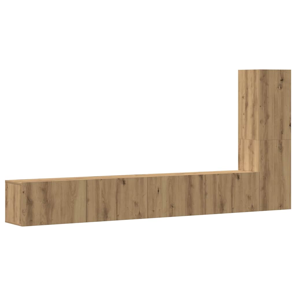 3 Piece TV Cabinet Set Wall-mounted Artisan Oak Engineered Wood