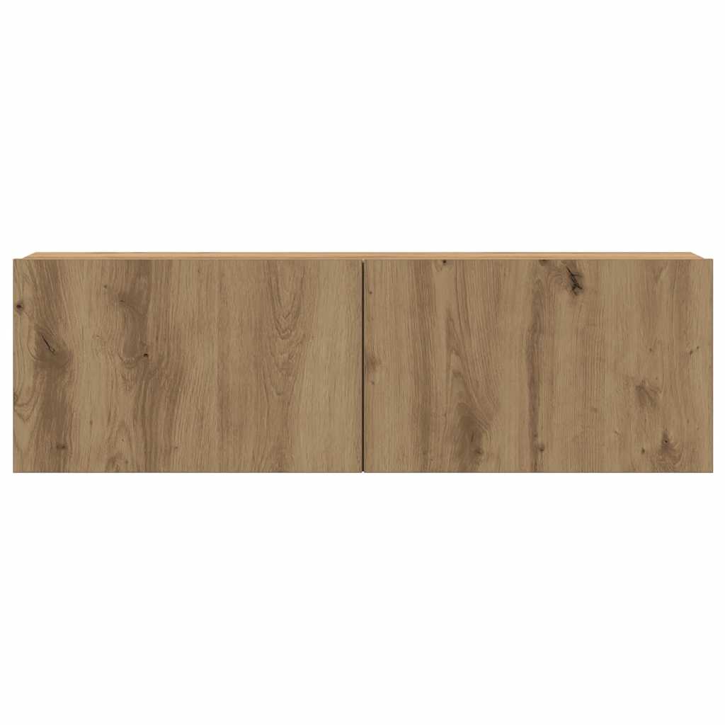 3 Piece TV Cabinet Set Wall-mounted Artisan Oak Engineered Wood