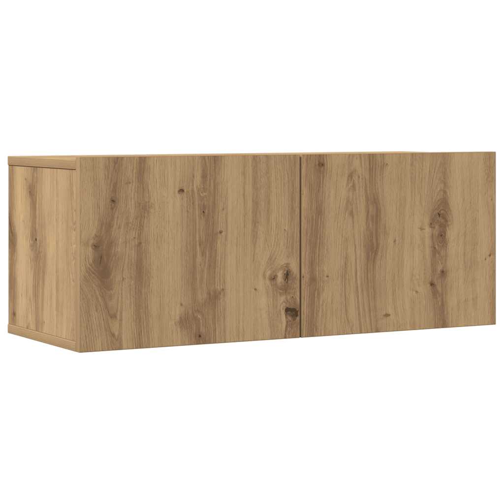 7 Piece TV Cabinet Set Wall-mounted Artisan Oak Engineered Wood