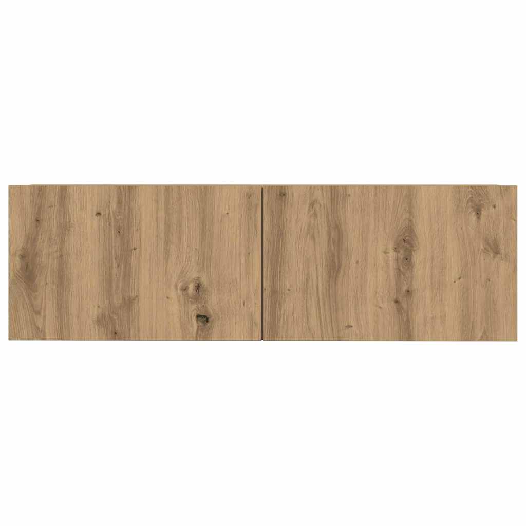 4 Piece TV Cabinet Set Wall-mounted Artisan Oak Engineered Wood