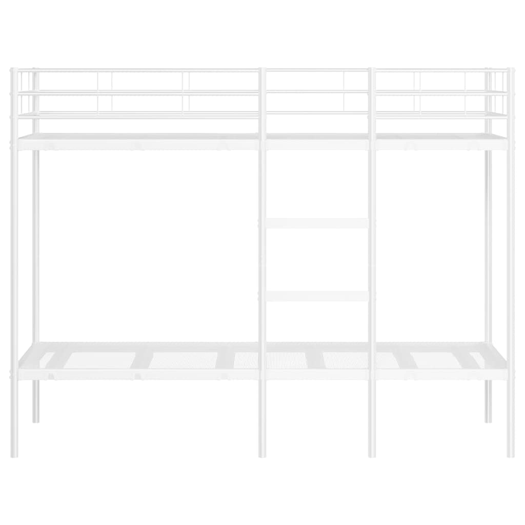 Bunk Bed without Mattress White 75x190 cm Small Single Steel