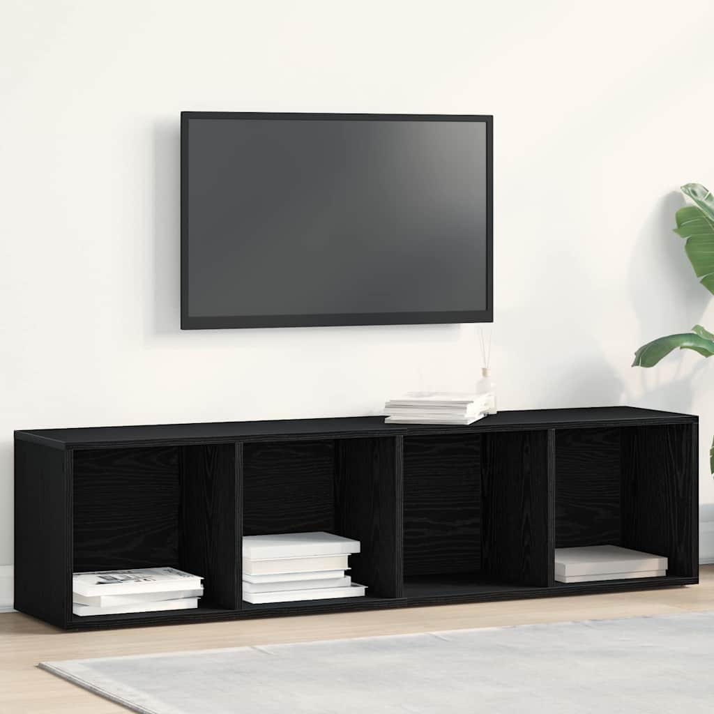 Bookcase Black Oak 36x30x143 cm Engineered Wood