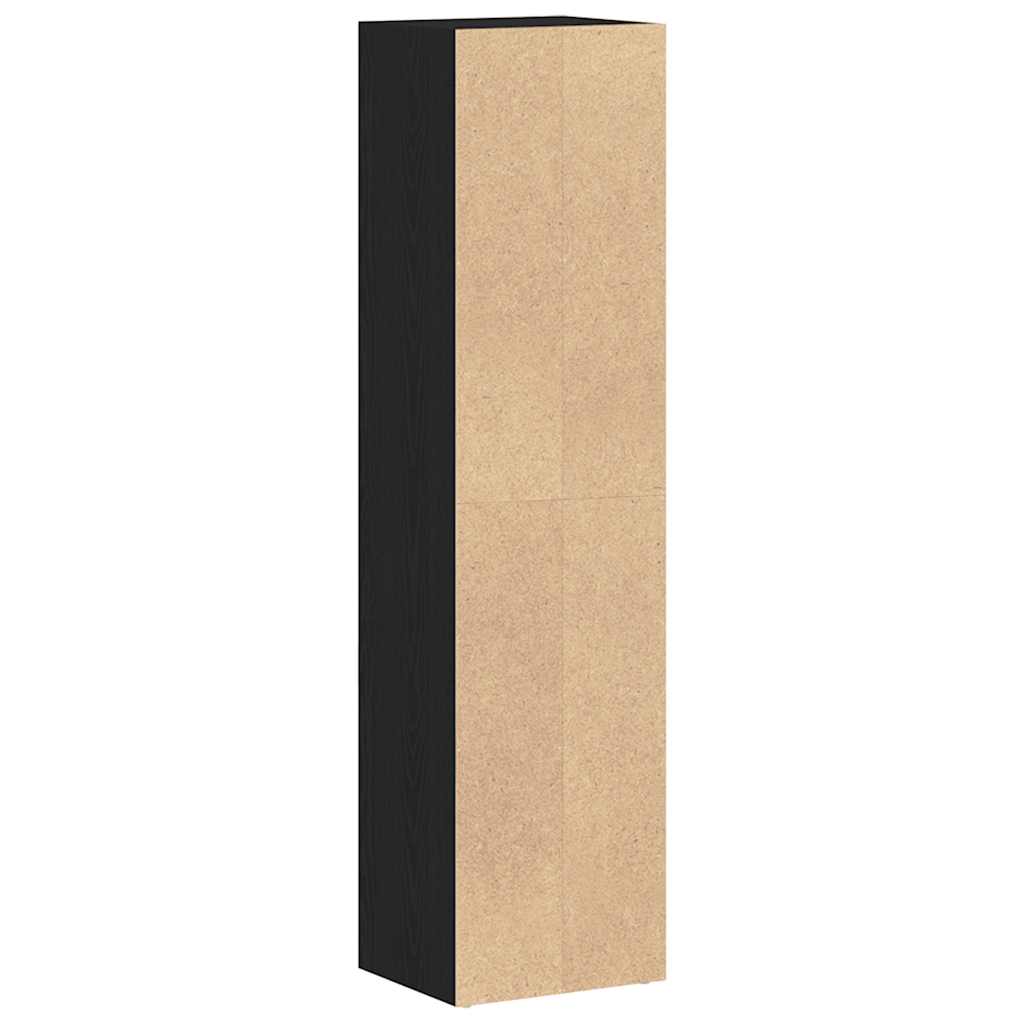 Bookcase Black Oak 36x30x143 cm Engineered Wood