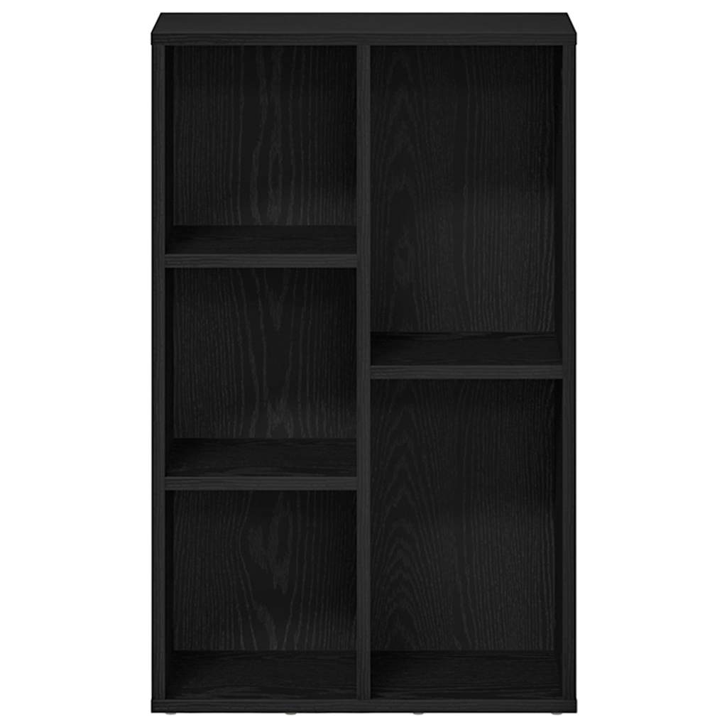 Bookcase Black Oak 50x25x80 cm Engineered Wood