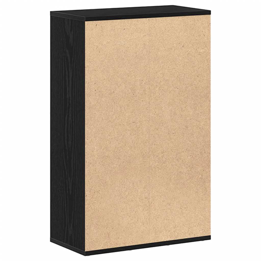 Bookcase Black Oak 50x25x80 cm Engineered Wood