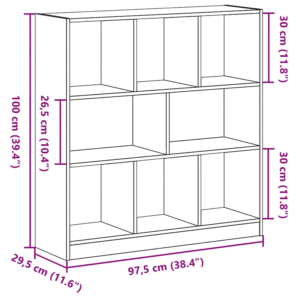 Modern Wooden Open Bookcase Book Storage Cabinet Unit With 8 Compartments Wood