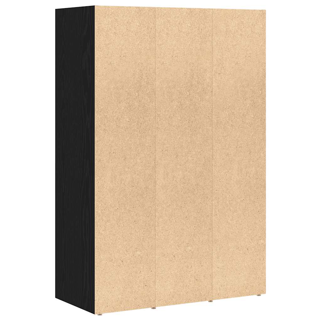 Book Cabinet Black Oak 66x30x98 cm Engineered Wood