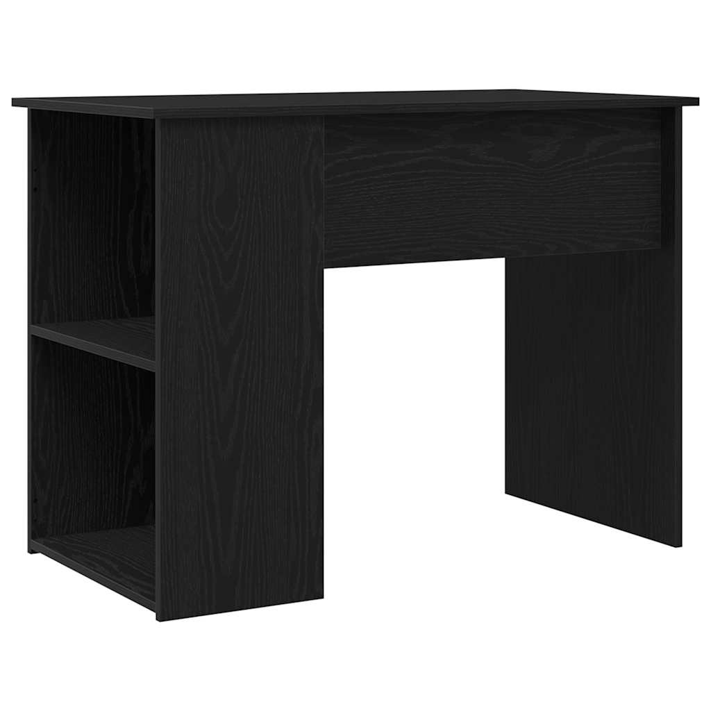 Modern Wooden Home Office Computer Desk Table With Open Storage Compartments