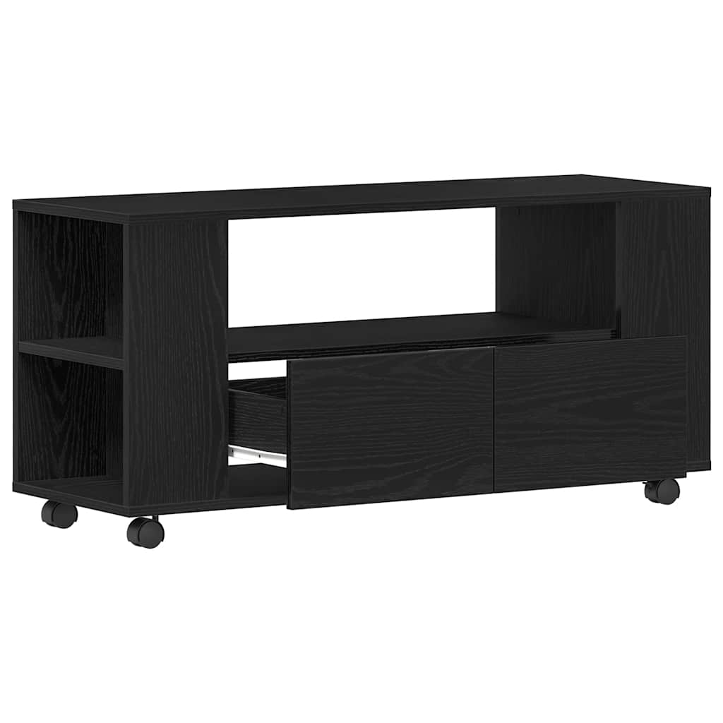 Modern Wooden 40 Inch TV Tele Stand Unit Cabinet With Storage & Wheels