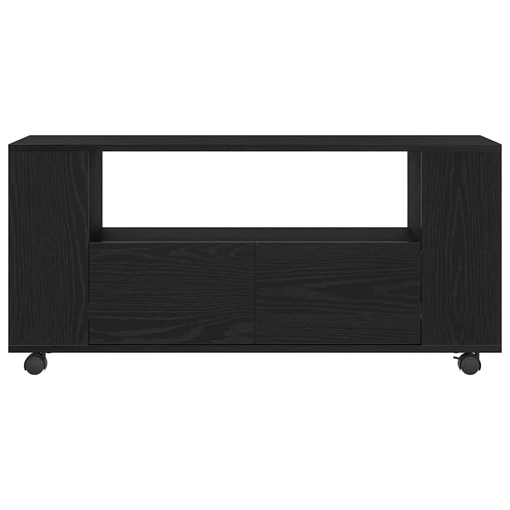 Modern Wooden 40 Inch TV Tele Stand Unit Cabinet With Storage & Wheels