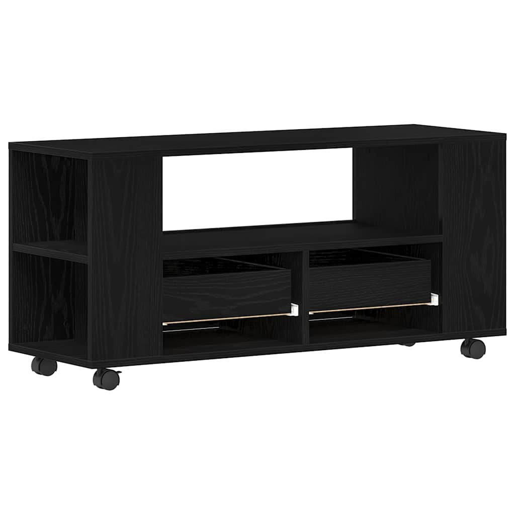 Modern Wooden 40 Inch TV Tele Stand Unit Cabinet With Storage & Wheels