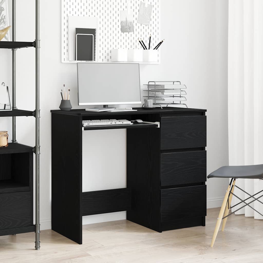 Modern Wooden Home Office Computer Desk Table With 3 Storage Drawers