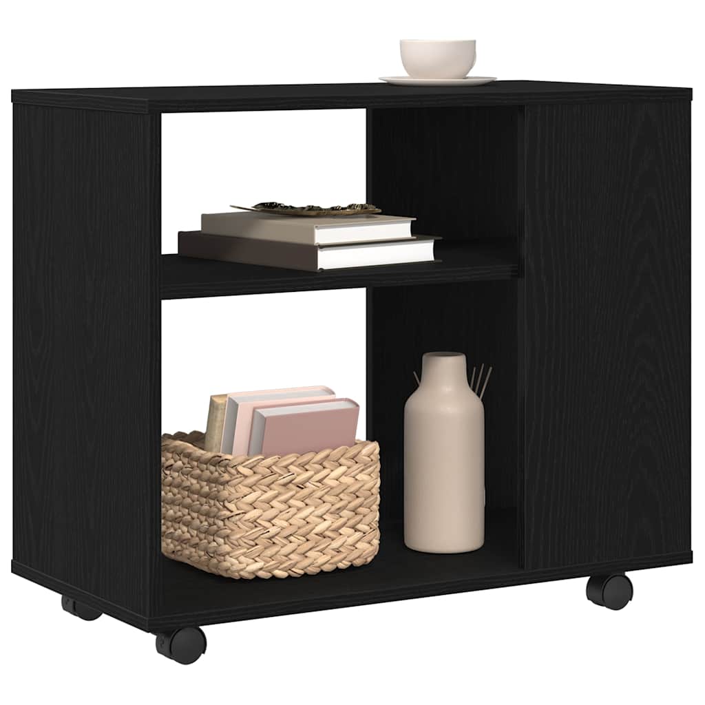 Side Table Black Oak 70x35x60 cm Engineered Wood