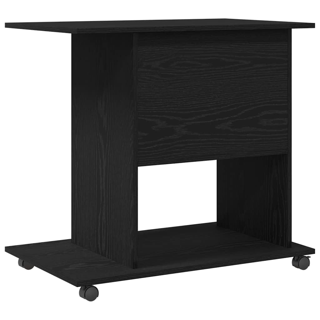 Modern Wooden Home Office Writing Computer Desk With Wheels & Keyboard Train