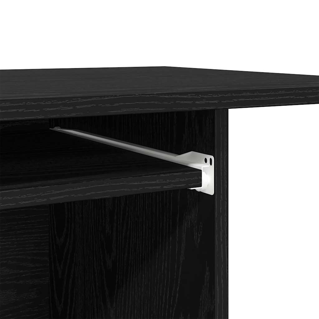Modern Wooden Home Office Writing Computer Desk With Wheels & Keyboard Train