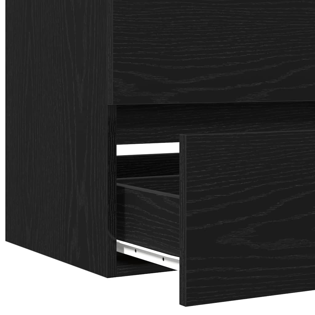 Sink Cabinet Black Oak 60x38,5x45 cm Engineered Wood
