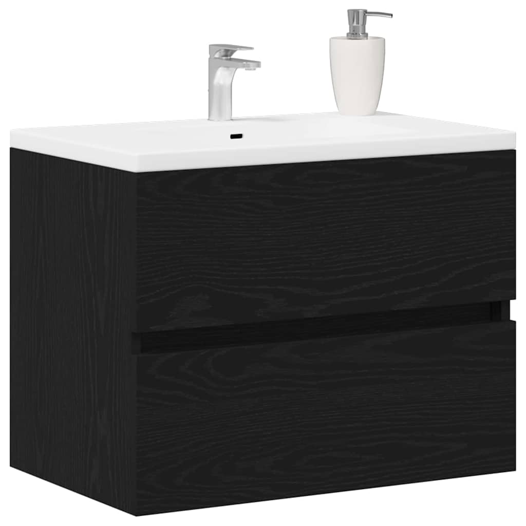 Sink Cabinet Black Oak 60x38,5x45 cm Engineered Wood