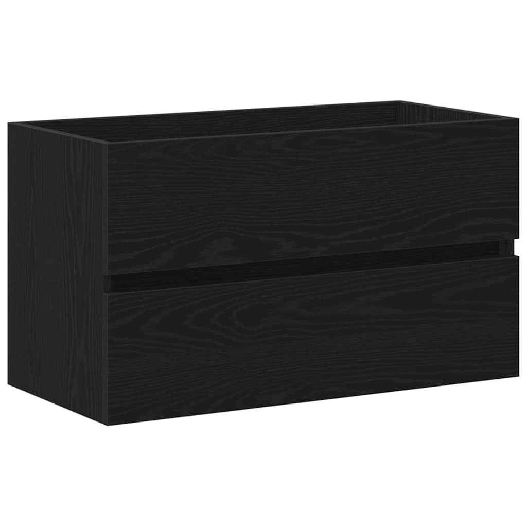 Sink Cabinet Black Oak 80x38.5x45 cm Engineered Wood