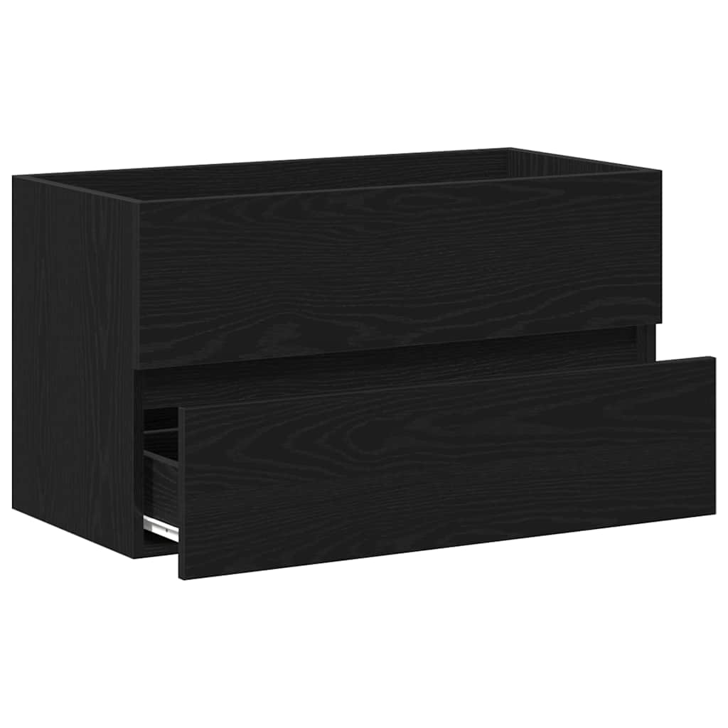 Sink Cabinet Black Oak 80x38.5x45 cm Engineered Wood