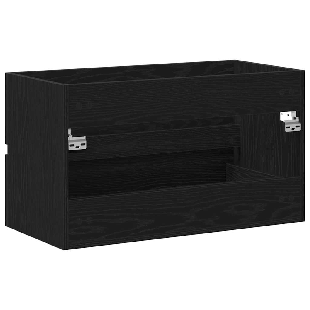 Sink Cabinet Black Oak 80x38.5x45 cm Engineered Wood