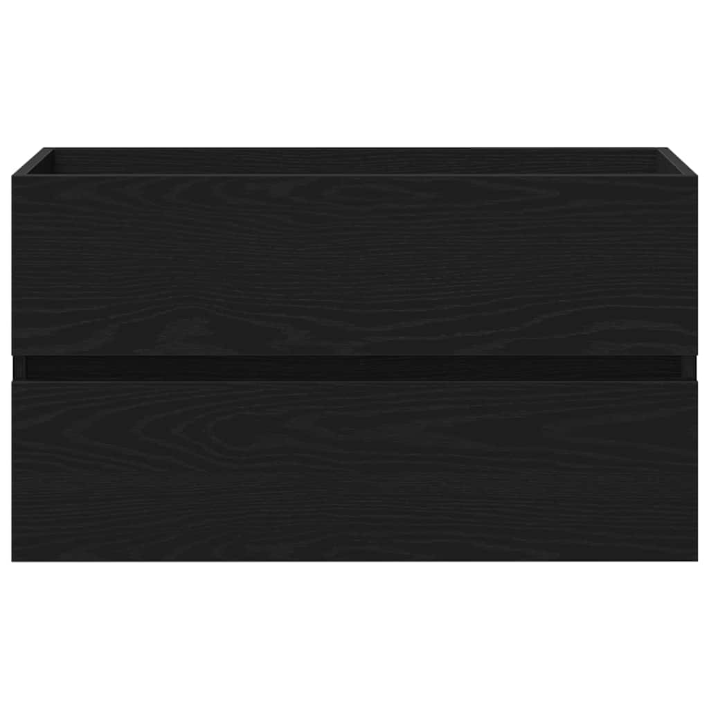Sink Cabinet Black Oak 80x38.5x45 cm Engineered Wood