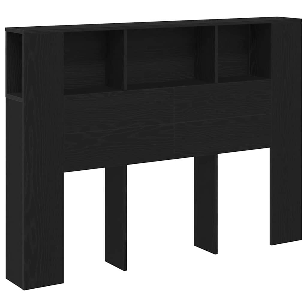 Headboard Cabinet Black oak 140 x 19 x 104.5 cm Engineered wood