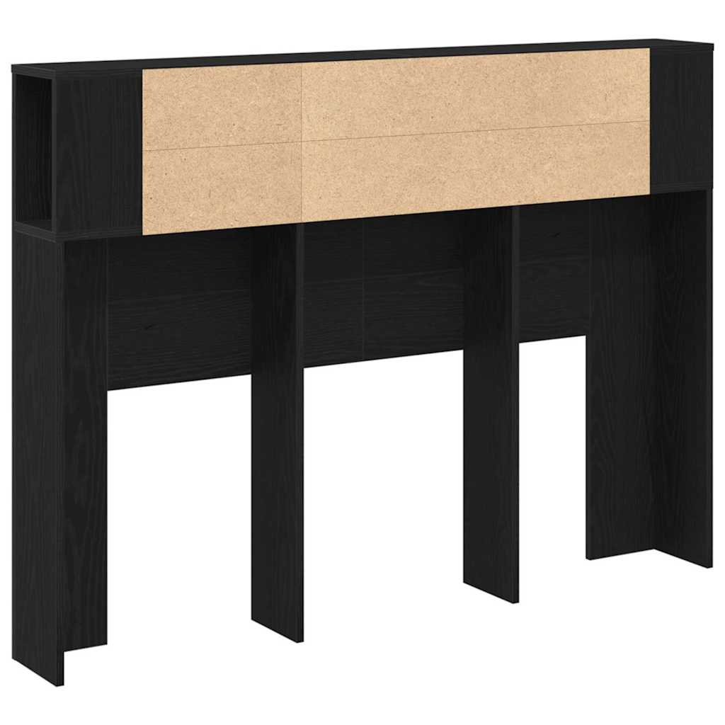 Headboard Cabinet Black oak 140 x 19 x 104.5 cm Engineered wood